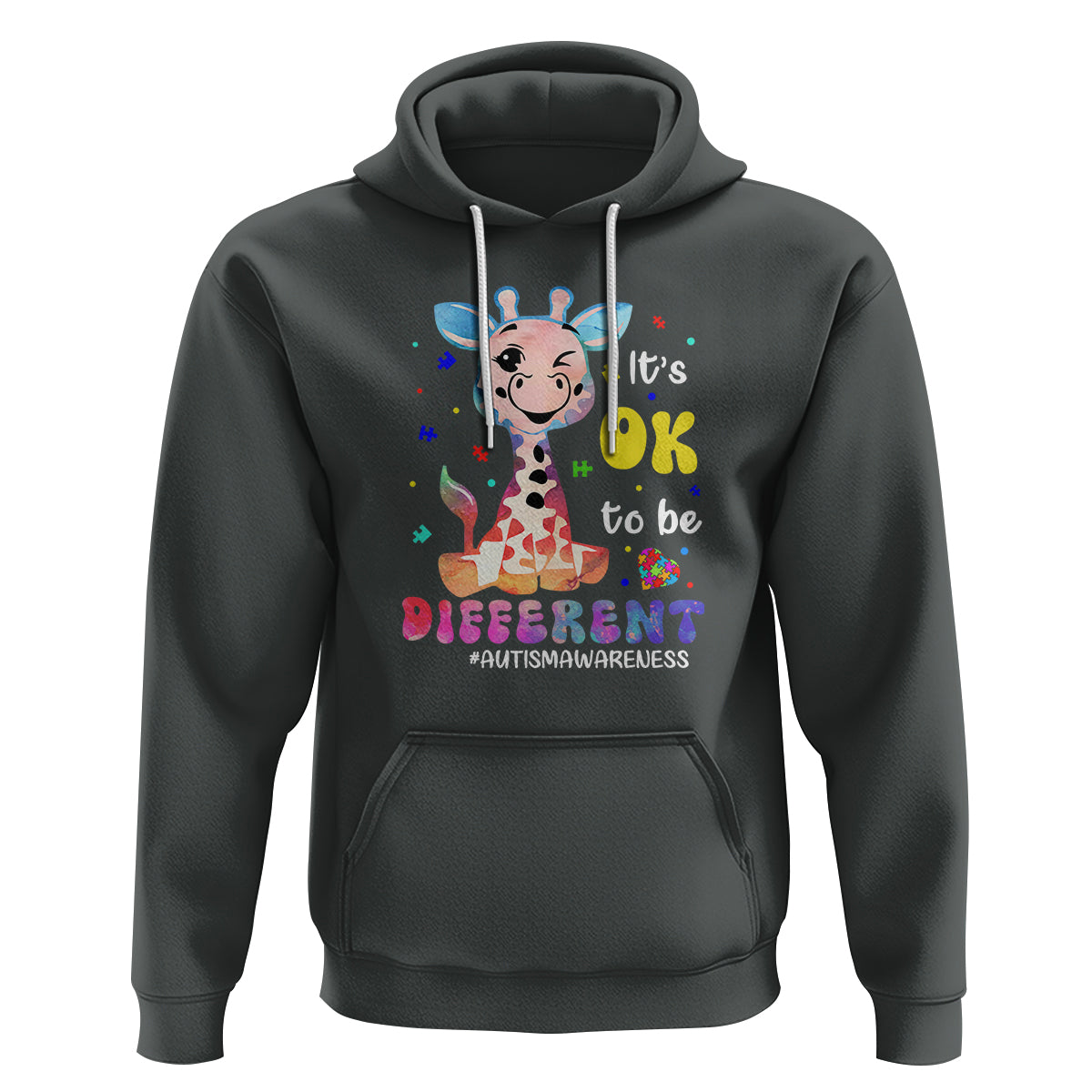 Cute Giraffe Autism Hoodie It's Ok To Be Different - Wonder Print Shop