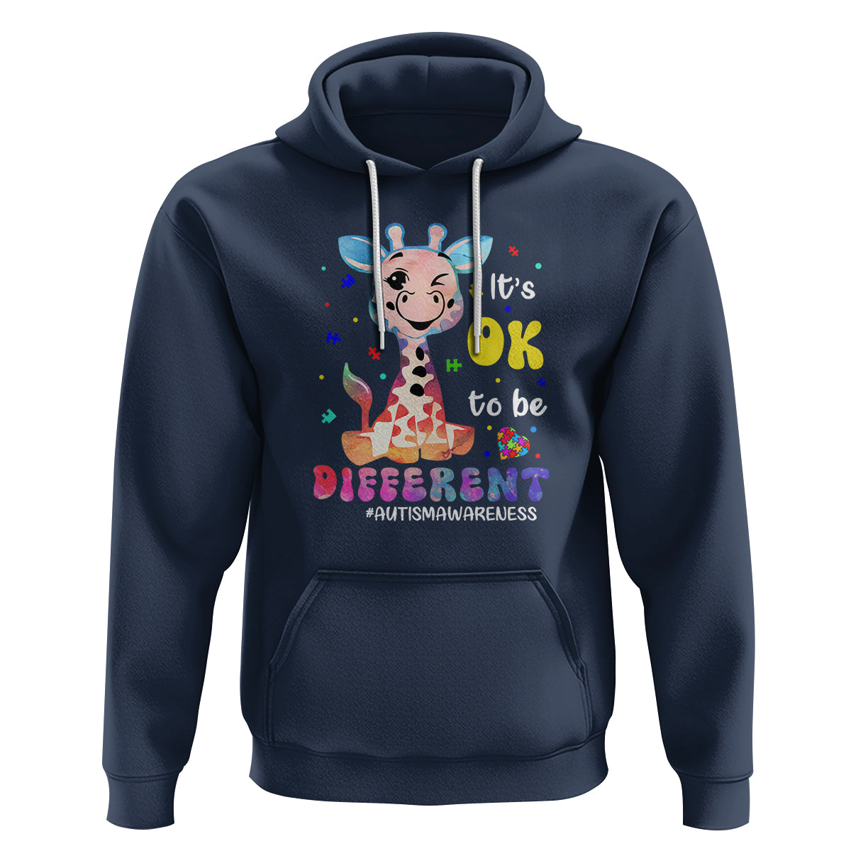 Cute Giraffe Autism Hoodie It's Ok To Be Different - Wonder Print Shop