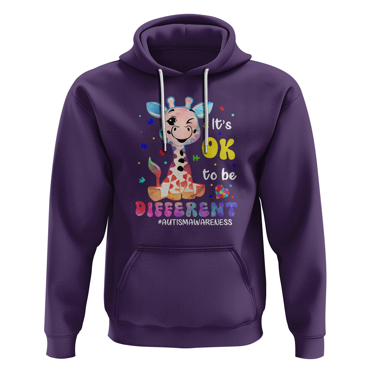 Cute Giraffe Autism Hoodie It's Ok To Be Different - Wonder Print Shop
