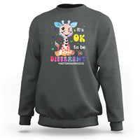 Cute Giraffe Autism Sweatshirt It's Ok To Be Different - Wonder Print Shop