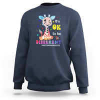 Cute Giraffe Autism Sweatshirt It's Ok To Be Different - Wonder Print Shop