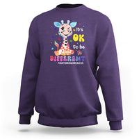 Cute Giraffe Autism Sweatshirt It's Ok To Be Different - Wonder Print Shop
