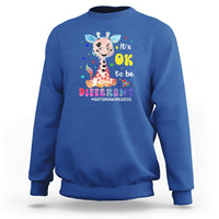 Cute Giraffe Autism Sweatshirt It's Ok To Be Different - Wonder Print Shop