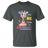 Cute Giraffe Autism T Shirt It's Ok To Be Different - Wonder Print Shop
