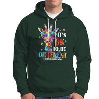 Cool Giraffe Autism Hoodie It's Ok To Be Different Jigsaw Puzzle - Wonder Print Shop