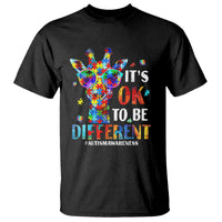 Cool Giraffe Autism T Shirt It's Ok To Be Different Jigsaw Puzzle - Wonder Print Shop