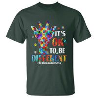 Cool Giraffe Autism T Shirt It's Ok To Be Different Jigsaw Puzzle - Wonder Print Shop