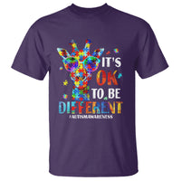 Cool Giraffe Autism T Shirt It's Ok To Be Different Jigsaw Puzzle - Wonder Print Shop