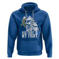 Unicorn Autism Dad Hoodie Her Fight Is My Fight Strong Fighters - Wonder Print Shop