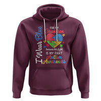 Autism Grandparents Hoodie I Wear Blue For My Grandson Because His Fight is My Fight Grandma Grandpa - Wonder Print Shop