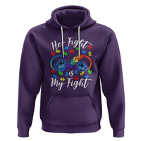 Autism Support Hoodie Her Fight Is My FightRainbow Infinity With Feather Butterflies - Wonder Print Shop