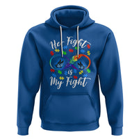 Autism Support Hoodie Her Fight Is My FightRainbow Infinity With Feather Butterflies - Wonder Print Shop