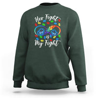 Autism Support Sweatshirt Her Fight Is My FightRainbow Infinity With Feather Butterflies - Wonder Print Shop