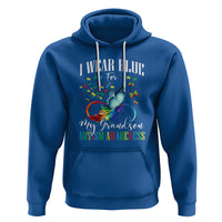 Autism Grandparents Hoodie I Wear Blue For My Grandson Grandma Grandpa Rainbow Infinity with Feather Butterfly - Wonder Print Shop