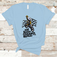 Funny Eat Sleep Braap Repeat Dirtbike T Shirt - Wonder Print Shop