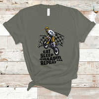 Funny Eat Sleep Braap Repeat Dirtbike T Shirt - Wonder Print Shop