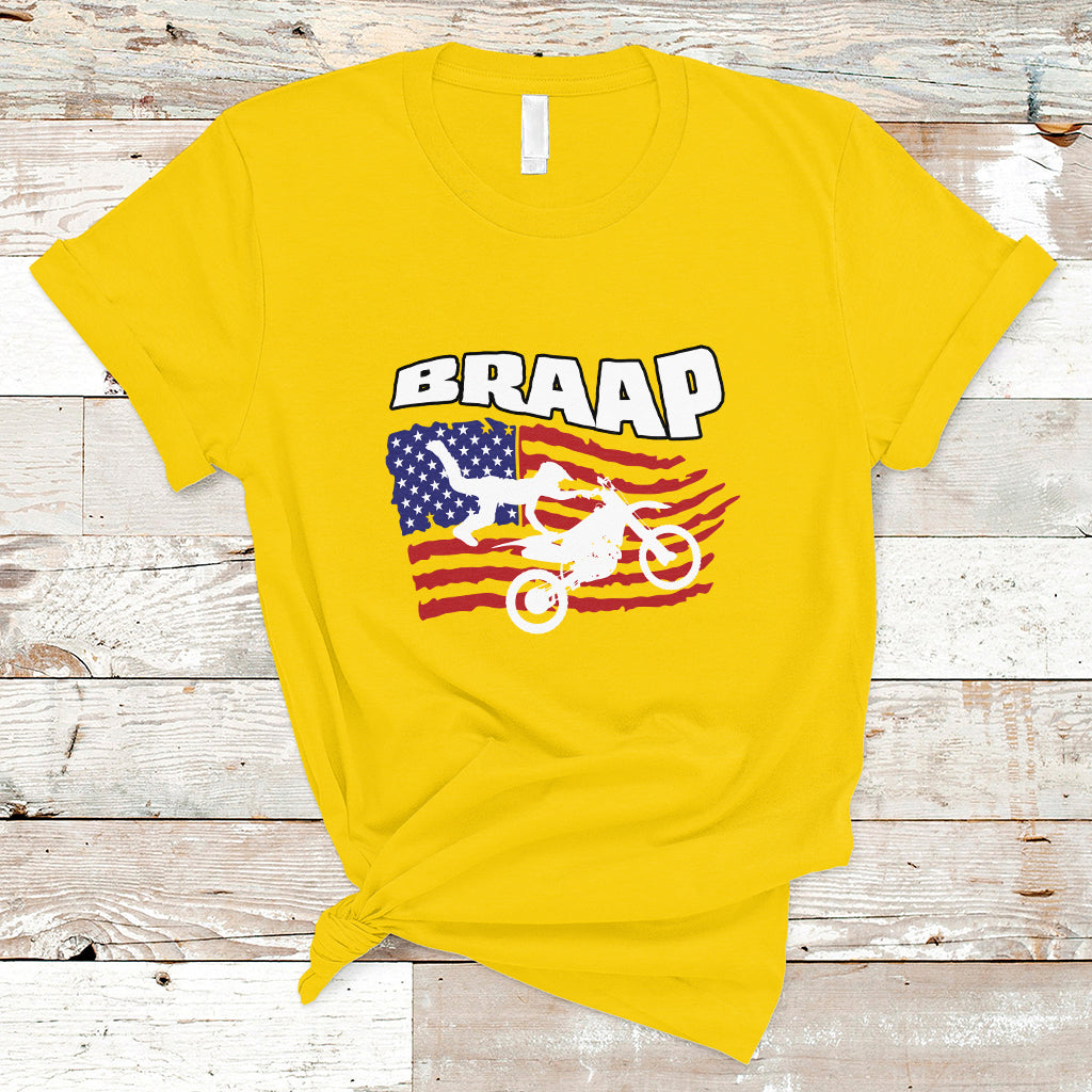 Braap T Shirt Vintage American Flag - Wonder Print Shop