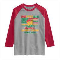 Juneteenth Raglan Shirt Breaking Every Chain Since 1865 American Flag