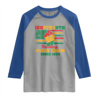 Juneteenth Raglan Shirt Breaking Every Chain Since 1865 American Flag