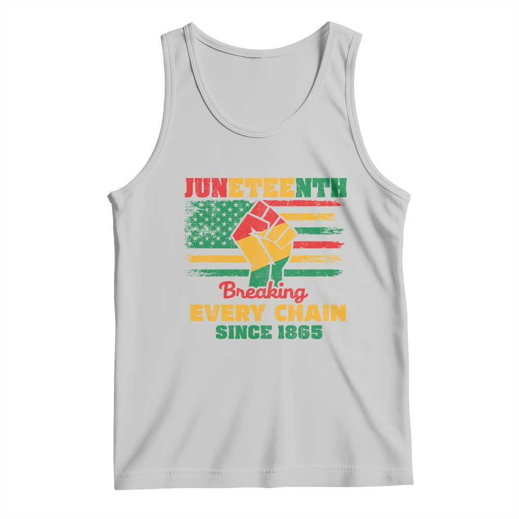 Juneteenth Tank Top Breaking Every Chain Since 1865 American Flag