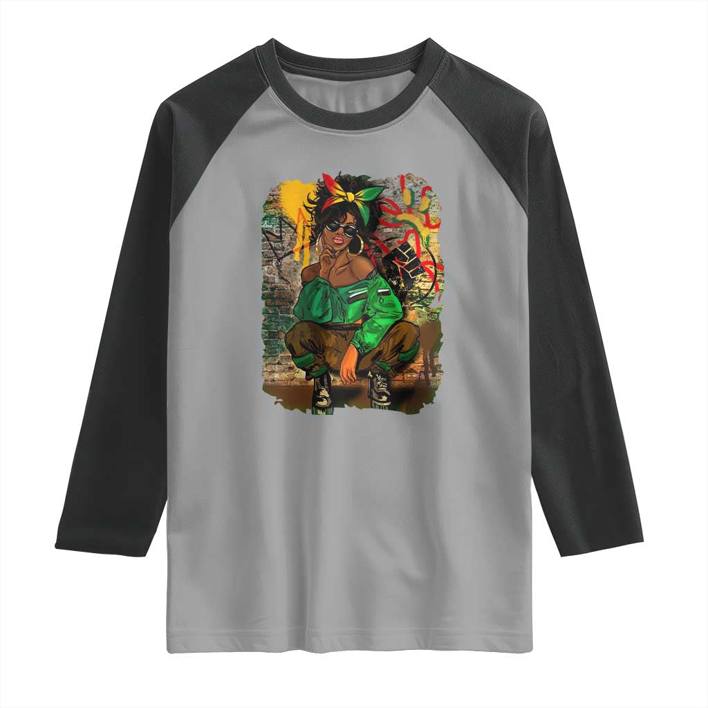 Black Heritage Pride Raglan Shirt For Melanin Black Women