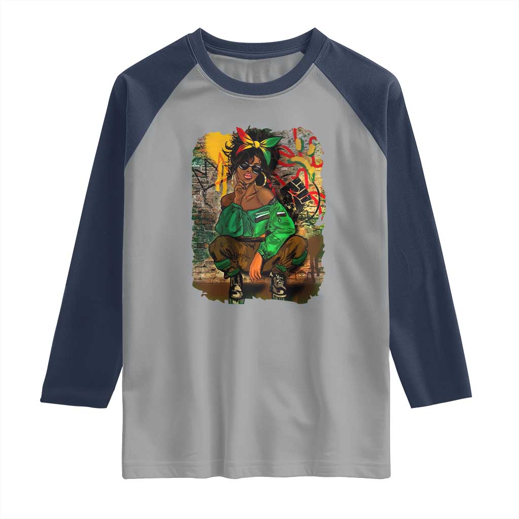 Black Heritage Pride Raglan Shirt For Melanin Black Women