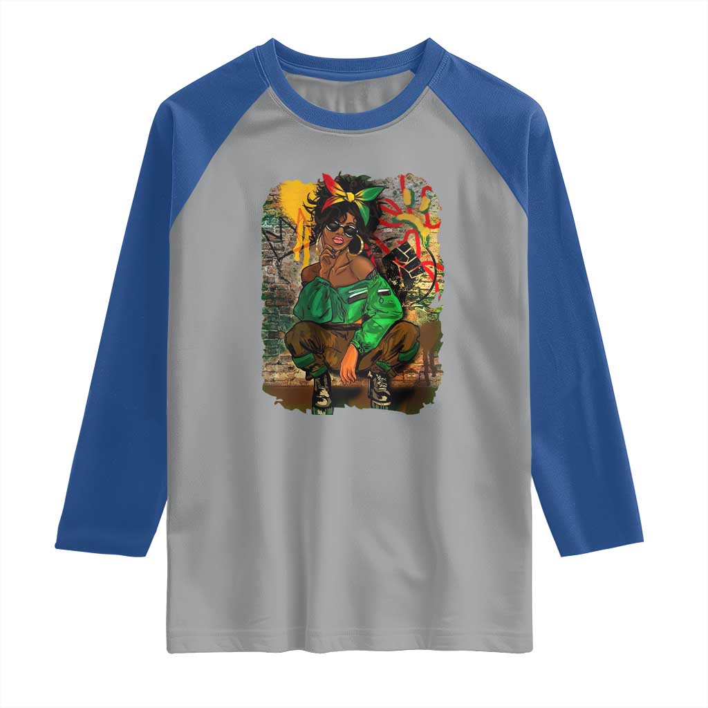 Black Heritage Pride Raglan Shirt For Melanin Black Women