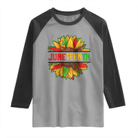 Juneteenth Raglan Shirt Sunflower with Fist Black History