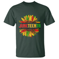 Juneteenth T Shirt Sunflower with Fist Black History - Wonder Print Shop