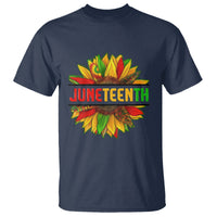 Juneteenth T Shirt Sunflower with Fist Black History - Wonder Print Shop