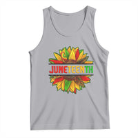 Juneteenth Tank Top Sunflower with Fist Black History