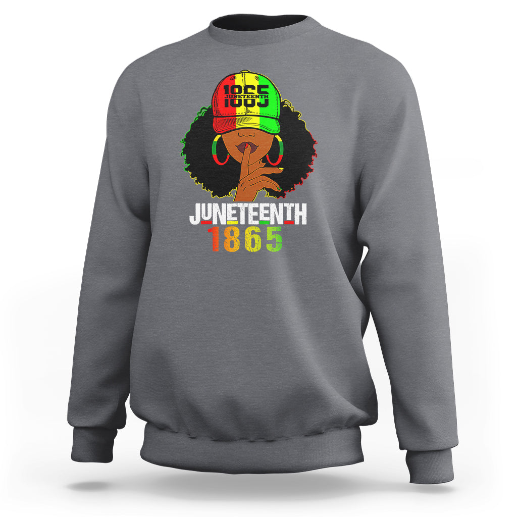 Queen Afro Sweatshirt Juneteenth 1865 - Wonder Print Shop