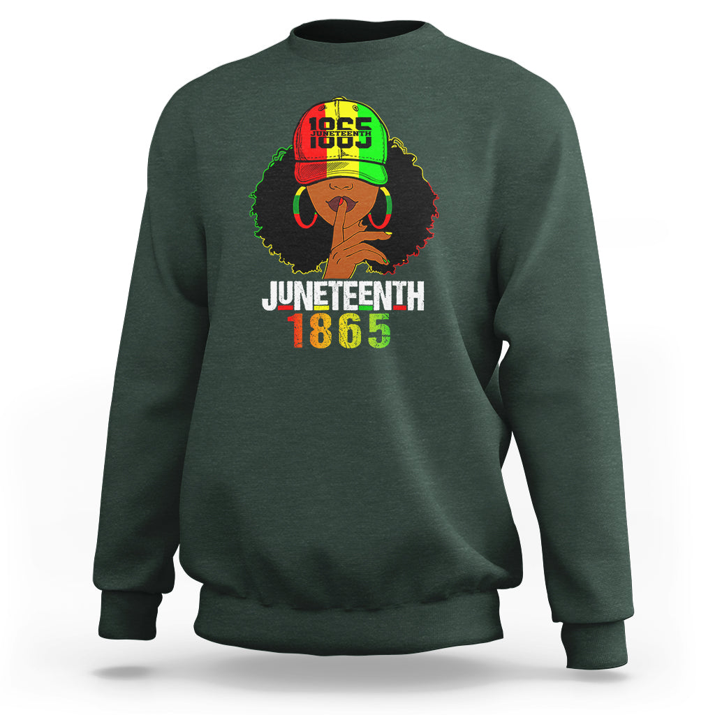 Queen Afro Sweatshirt Juneteenth 1865 - Wonder Print Shop