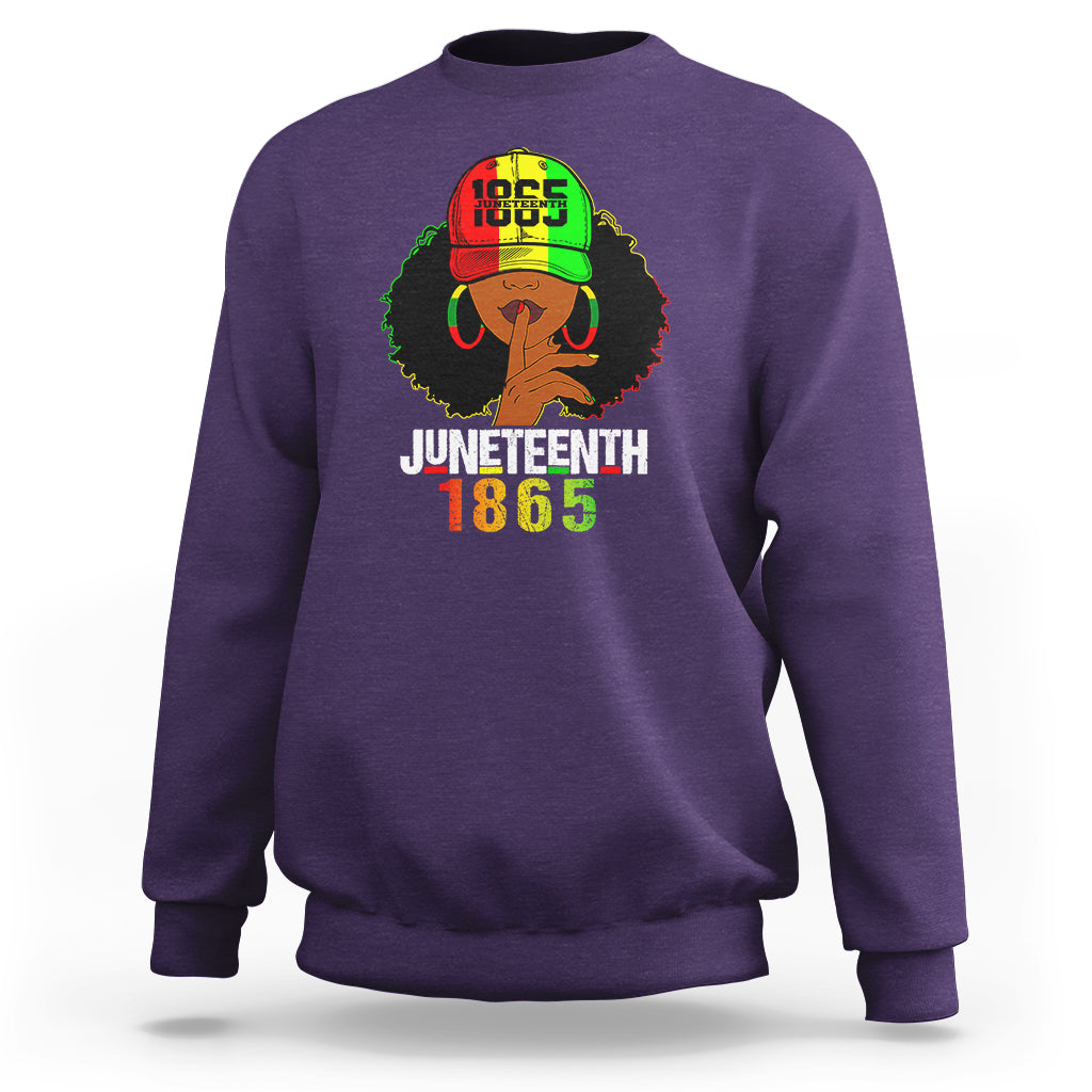 Queen Afro Sweatshirt Juneteenth 1865 - Wonder Print Shop