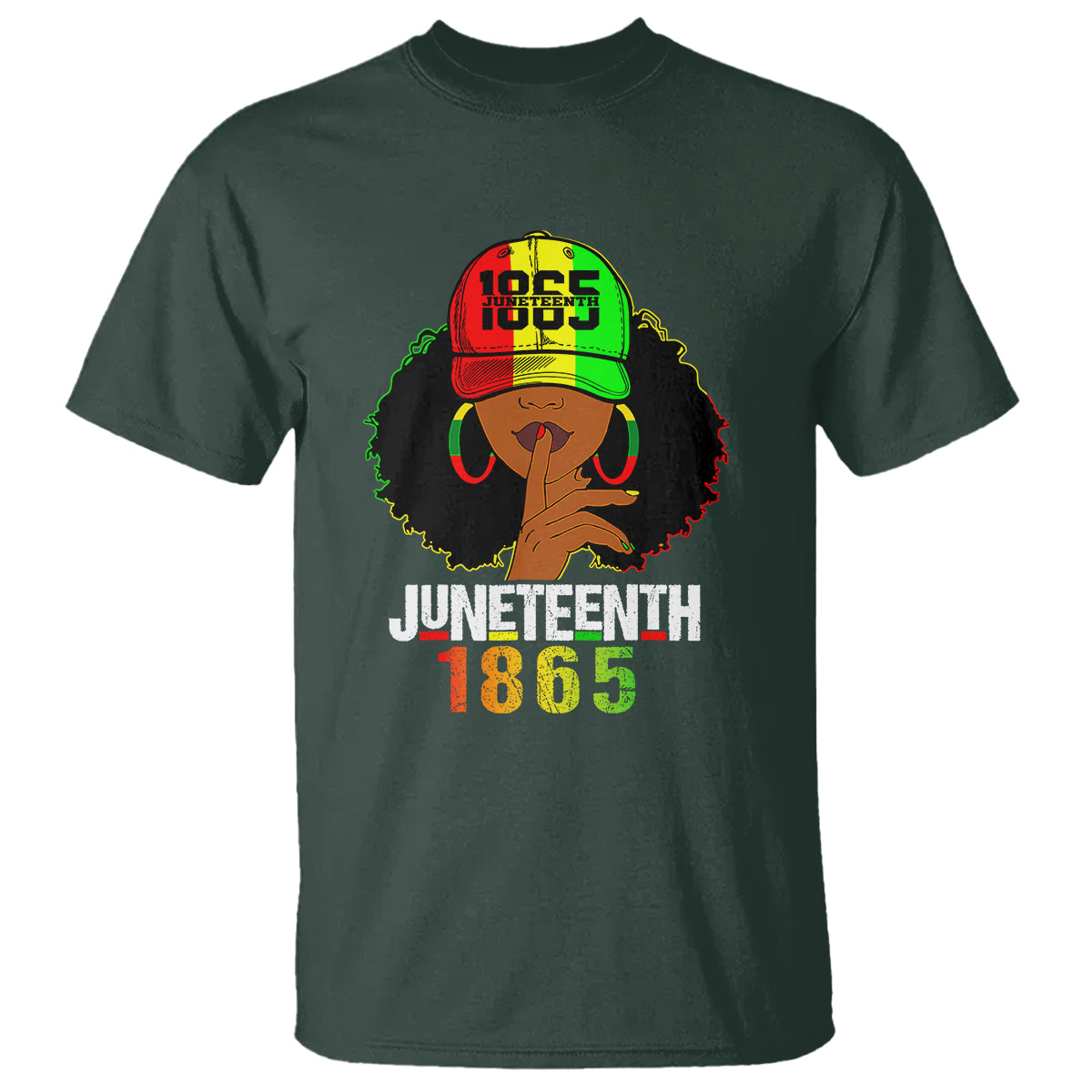 Queen Afro T Shirt Juneteenth 1865 - Wonder Print Shop