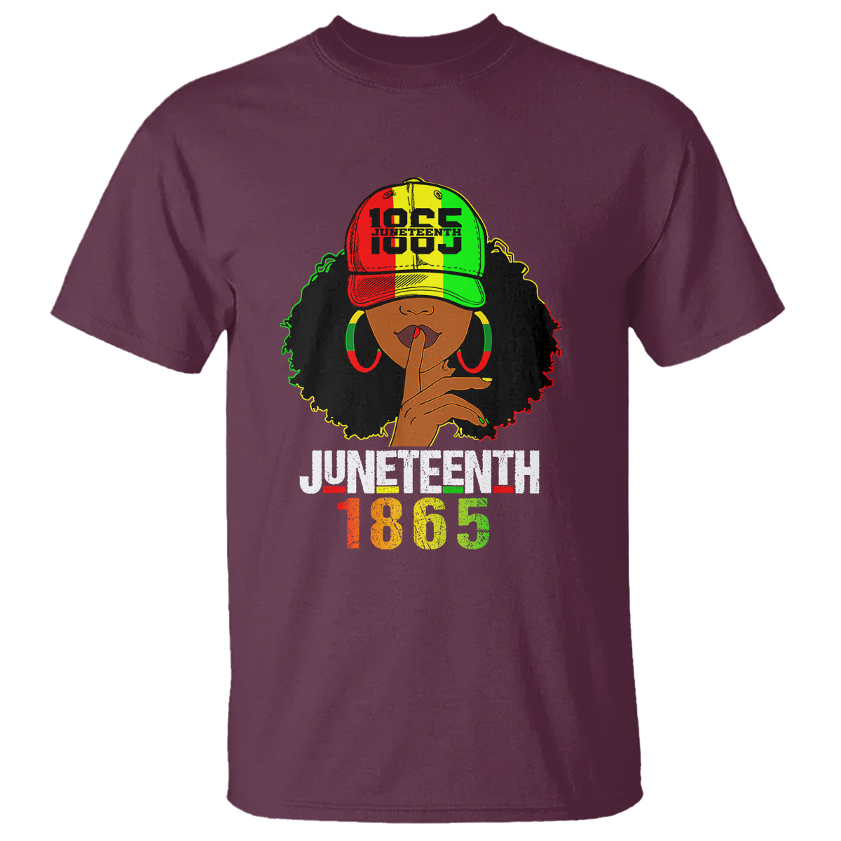 Queen Afro T Shirt Juneteenth 1865 - Wonder Print Shop