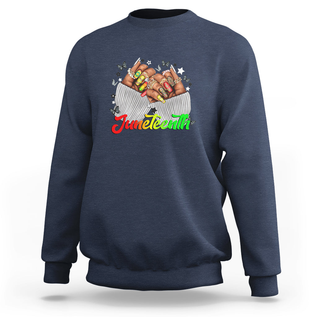 Queen Afro Sweatshirt Juneteenth 1865 - Wonder Print Shop
