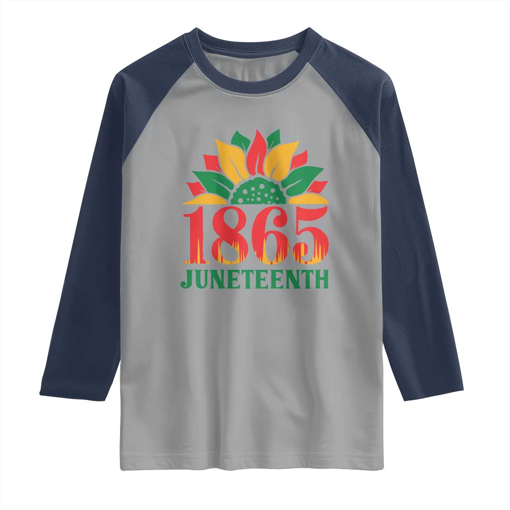 Juneteenth 1865 Sunflower Raglan Shirt Celebrate African American Freedom Day