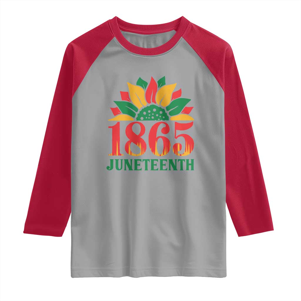 Juneteenth 1865 Sunflower Raglan Shirt Celebrate African American Freedom Day