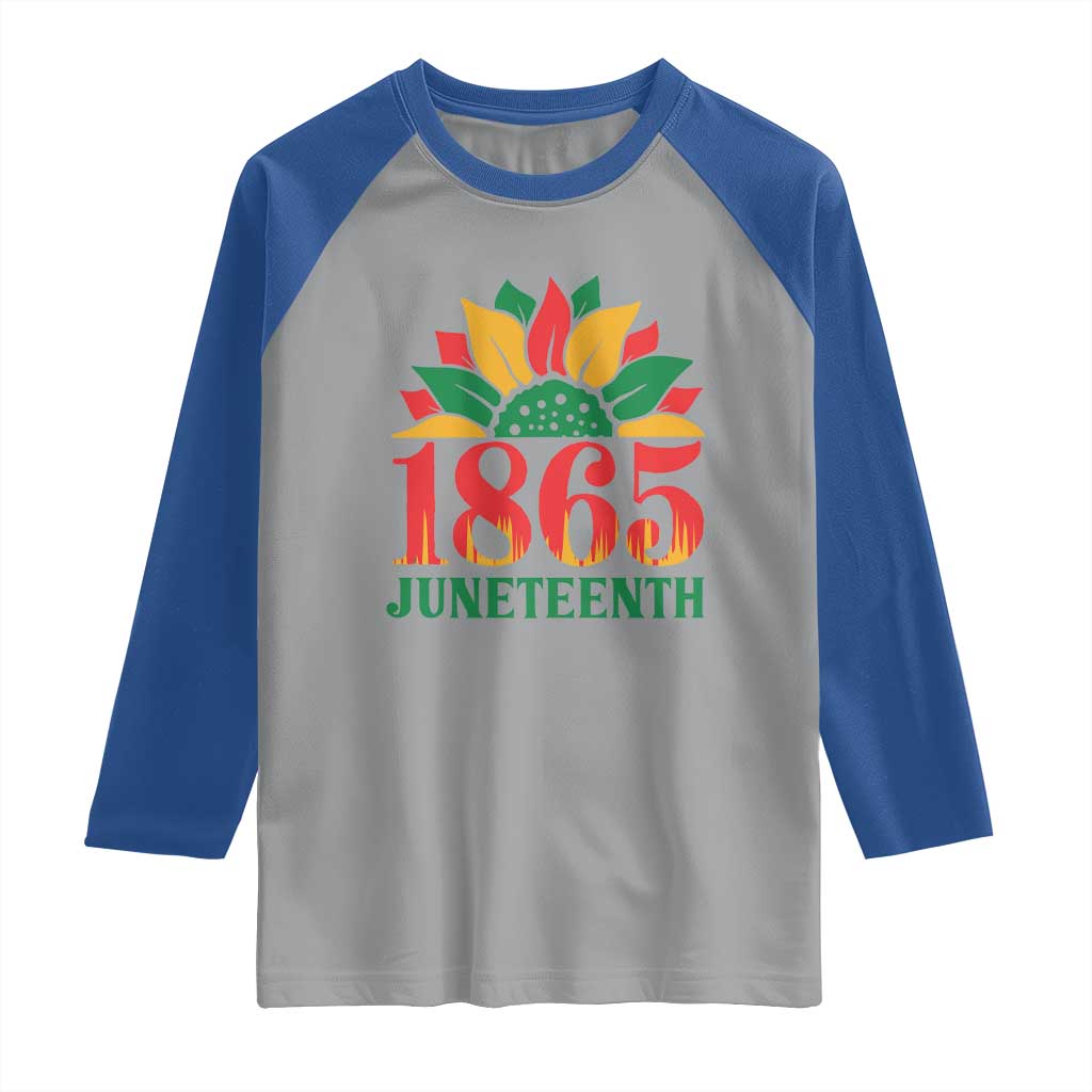 Juneteenth 1865 Sunflower Raglan Shirt Celebrate African American Freedom Day