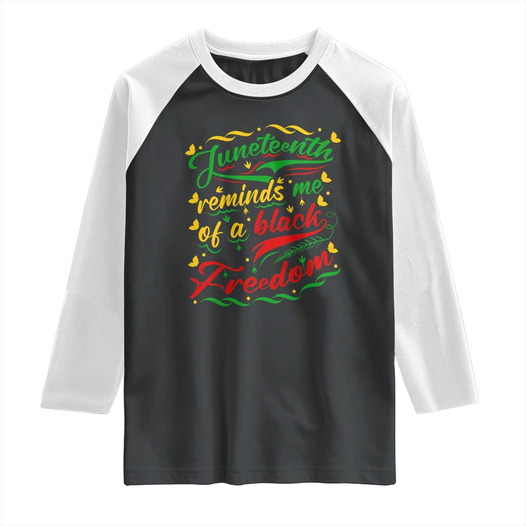 Black History Pride Raglan Shirt Juneteenth Reminds Me Of a Black Freedom