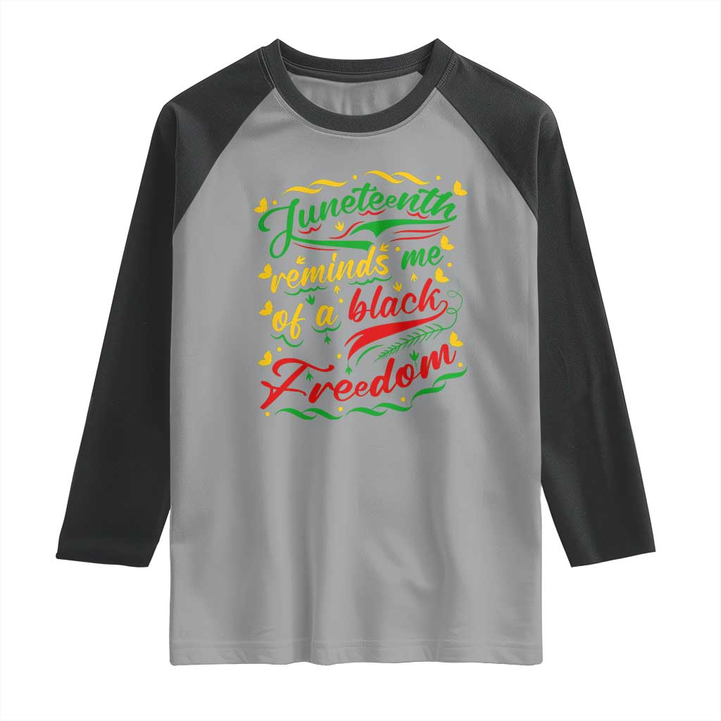 Black History Pride Raglan Shirt Juneteenth Reminds Me Of a Black Freedom