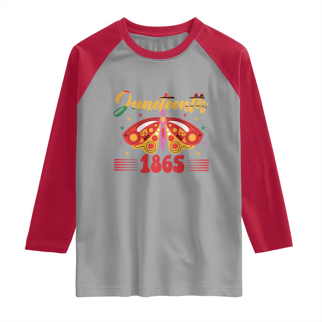 Juneteenth 1865 Butterfly Raglan Shirt