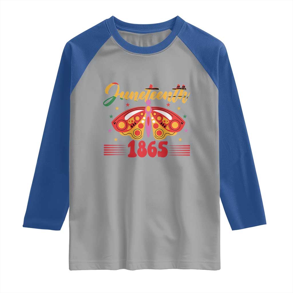 Juneteenth 1865 Butterfly Raglan Shirt