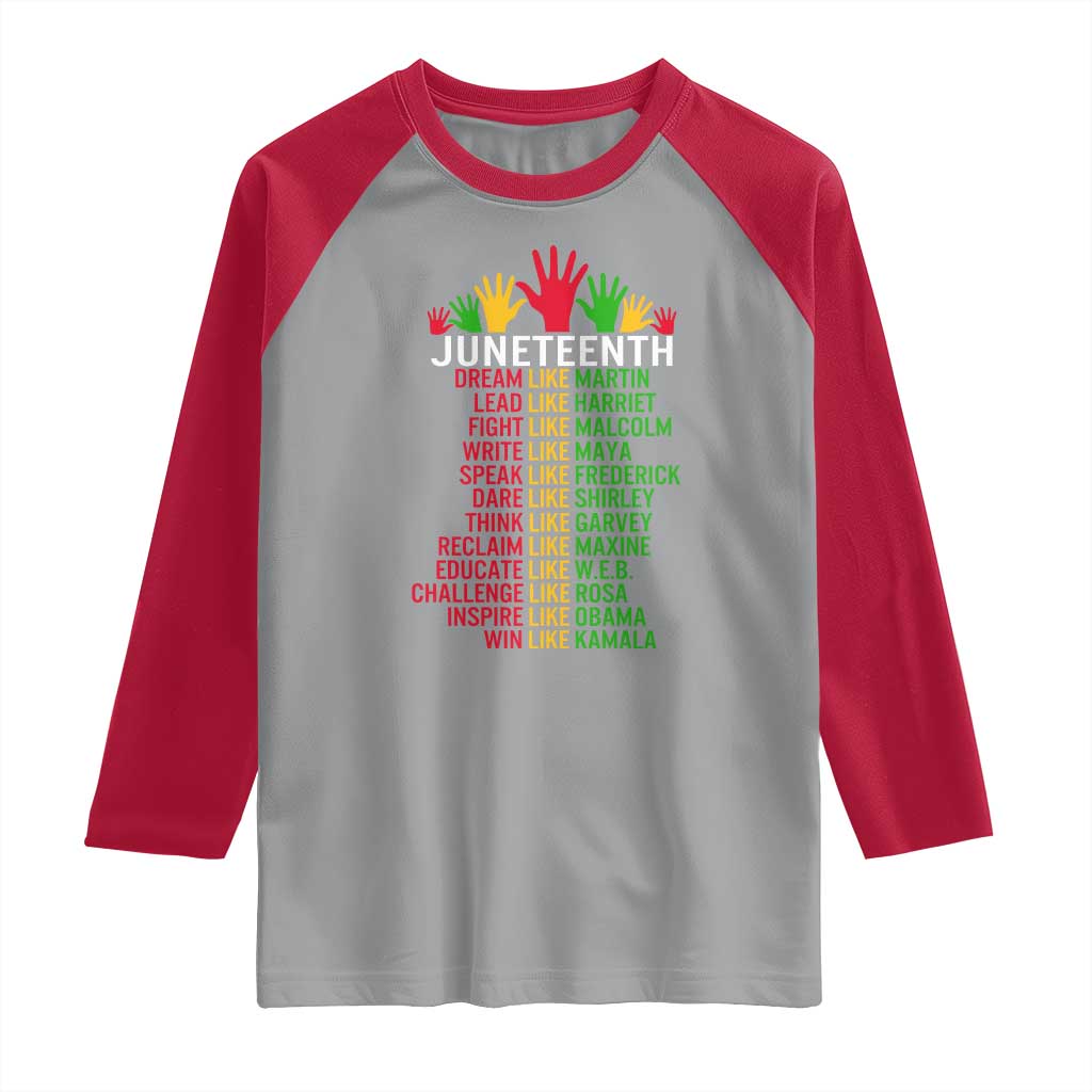 Juneteenth 1865 Raglan Shirt Dream Like Leaders