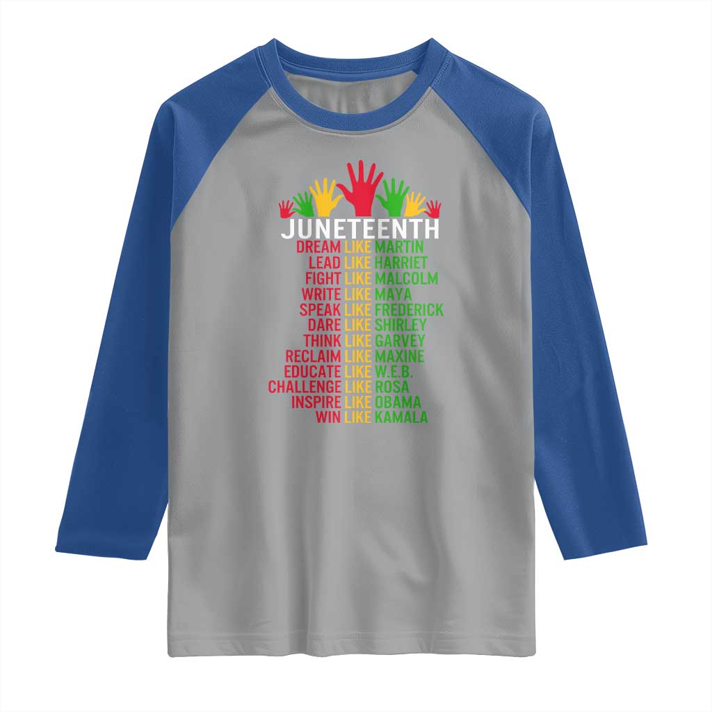 Juneteenth 1865 Raglan Shirt Dream Like Leaders