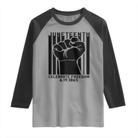 Juneteenth 1865 Independence Raglan Shirt Celebrate Freedom Raised Fist