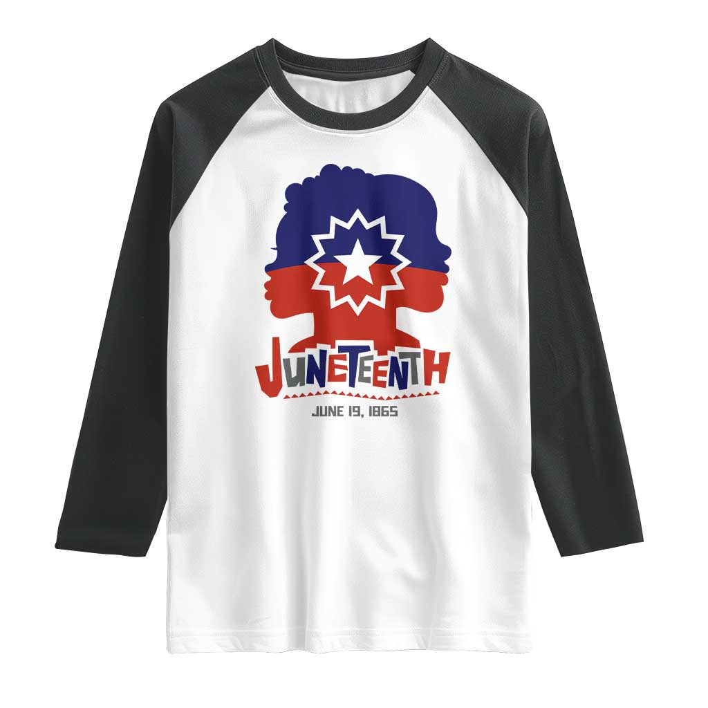 Juneteenth Flag Raglan Shirt Celebrating Black Freedom Day 1865
