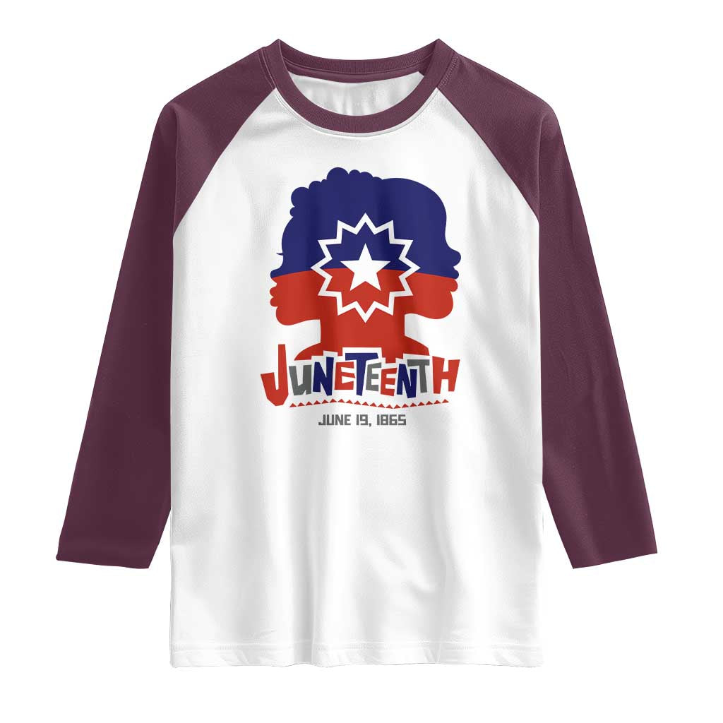 Juneteenth Flag Raglan Shirt Celebrating Black Freedom Day 1865
