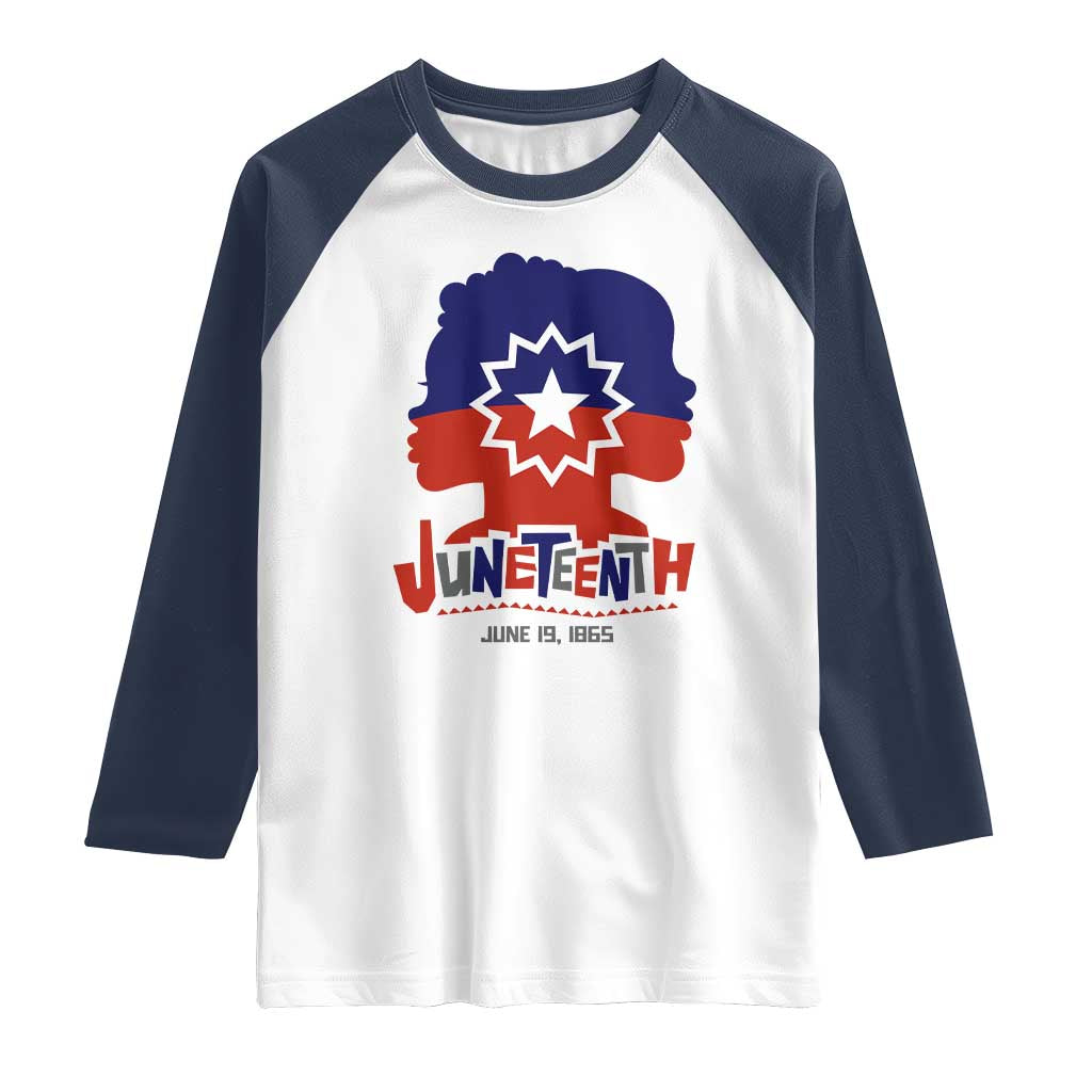 Juneteenth Flag Raglan Shirt Celebrating Black Freedom Day 1865